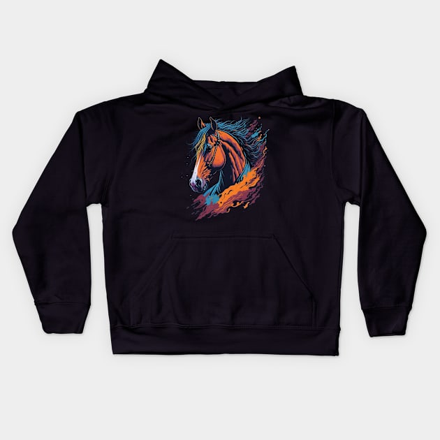 Gallop of Freedom: Embracing the Spirit of Horses Kids Hoodie by Moulezitouna